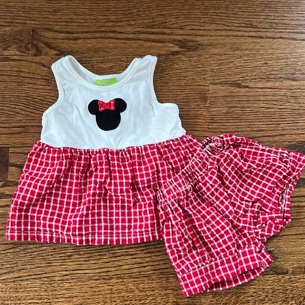 Classic Whimsy red and white plaid Minnie set